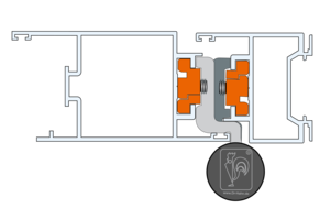 Technische Darstellung des Hahn Klemmbands für Haupteingangstüren, Nebeneingangstüren, Innentüren, Außentüren, Wohnungsabschlusstüren